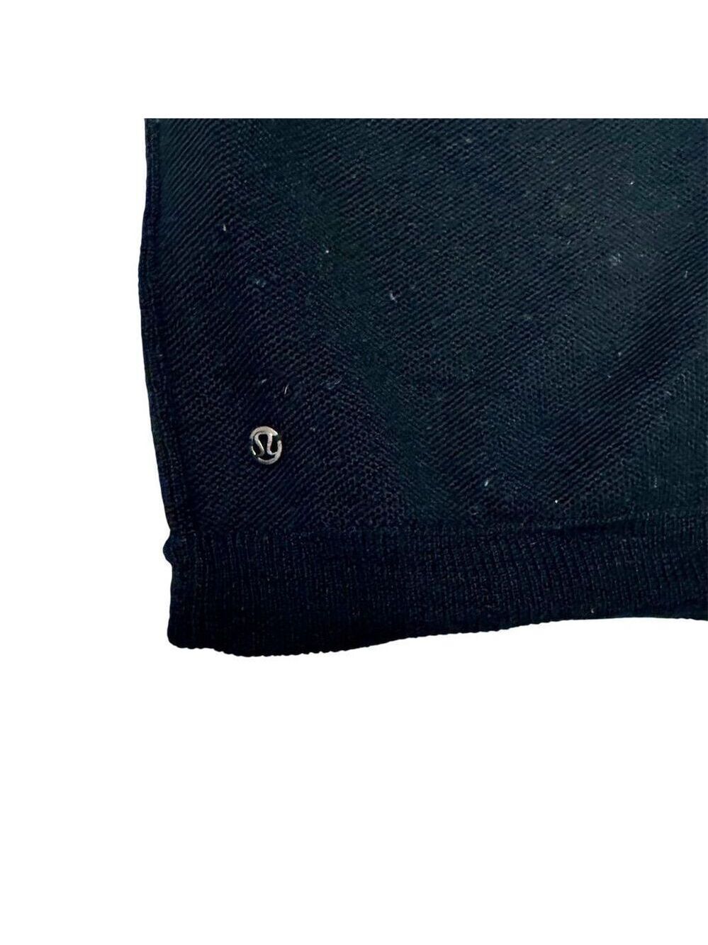 GUC Lululemon Women's Black Wool Knit Crew Neck Pullover Sweater Size 12 - Picture 4 of 4